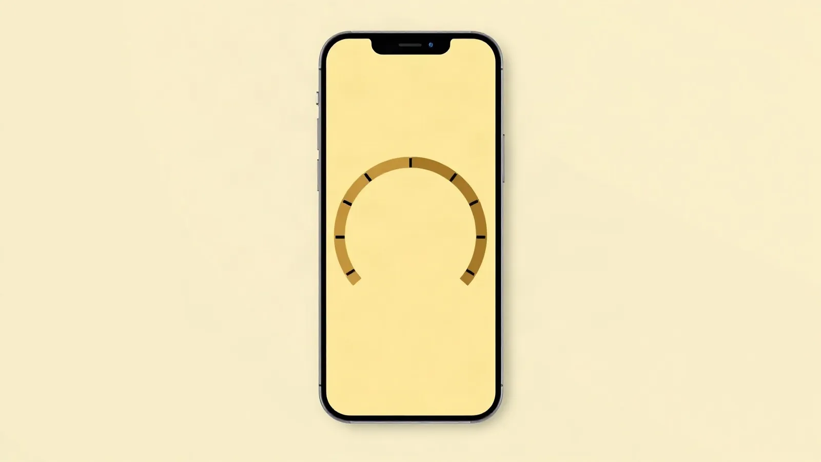 Smartphone showing a partly filled circular data gauge