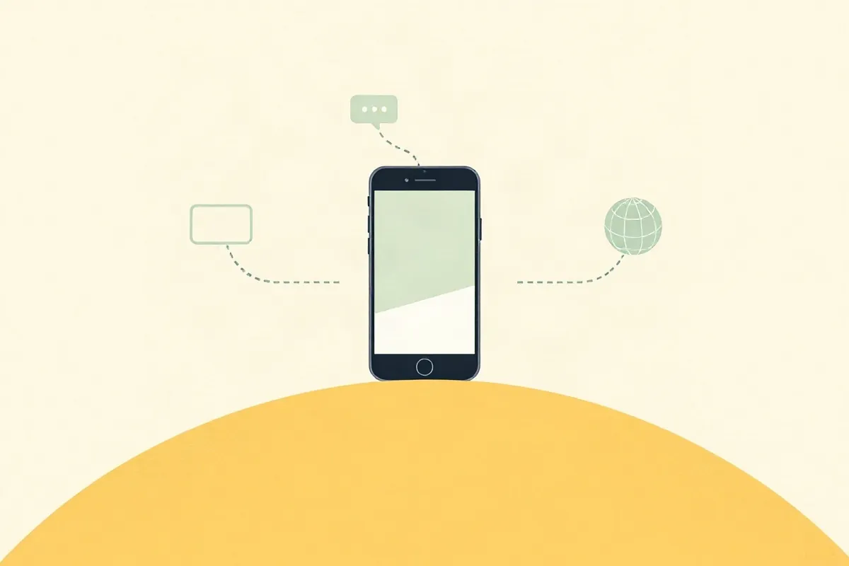 One phone connected to a home tower for messages and a foreign tower for data