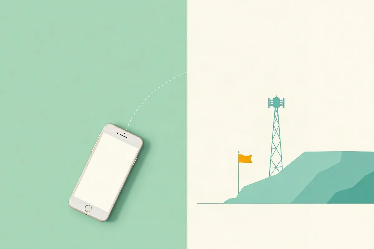 Roaming routes the phone back through the home network; a travel eSIM connects to a local network