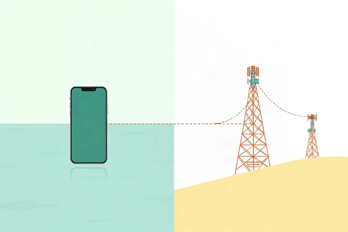 Roaming routes the phone back through the home network; a travel eSIM connects to a local network