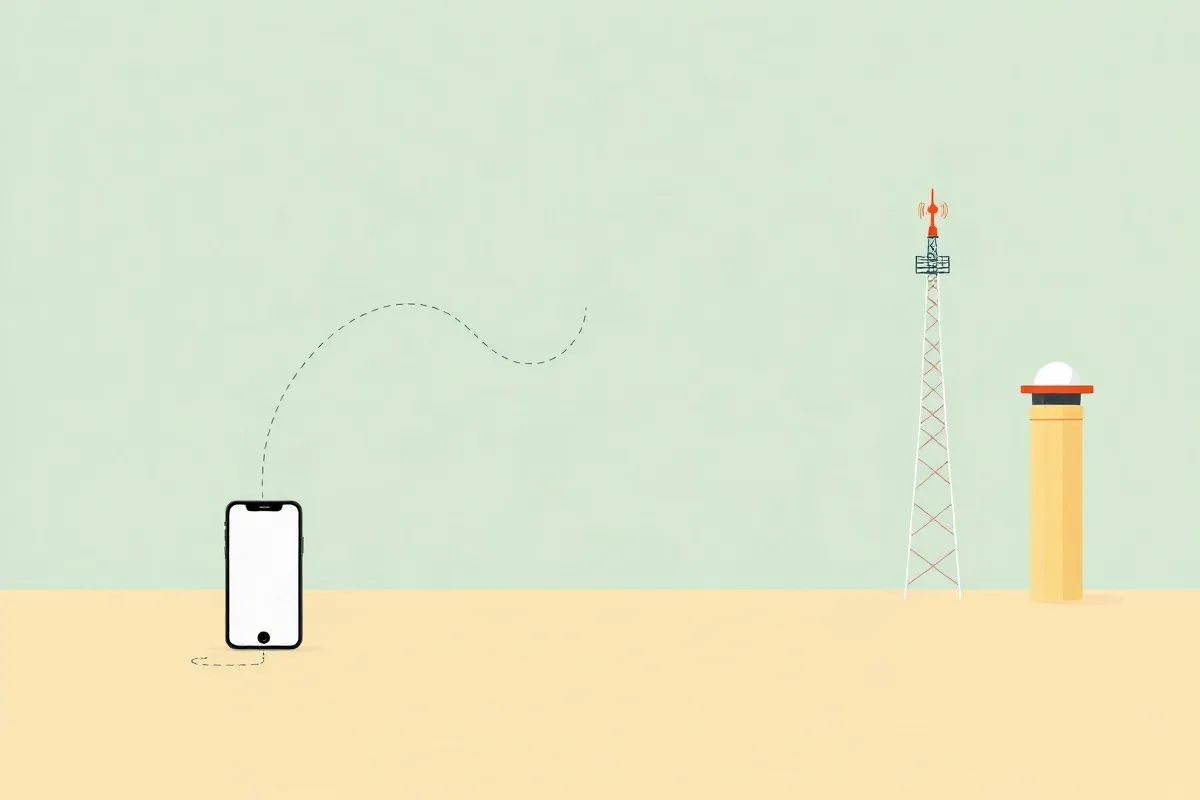 Roaming routes the phone back through the home network; a travel eSIM connects to a local network
