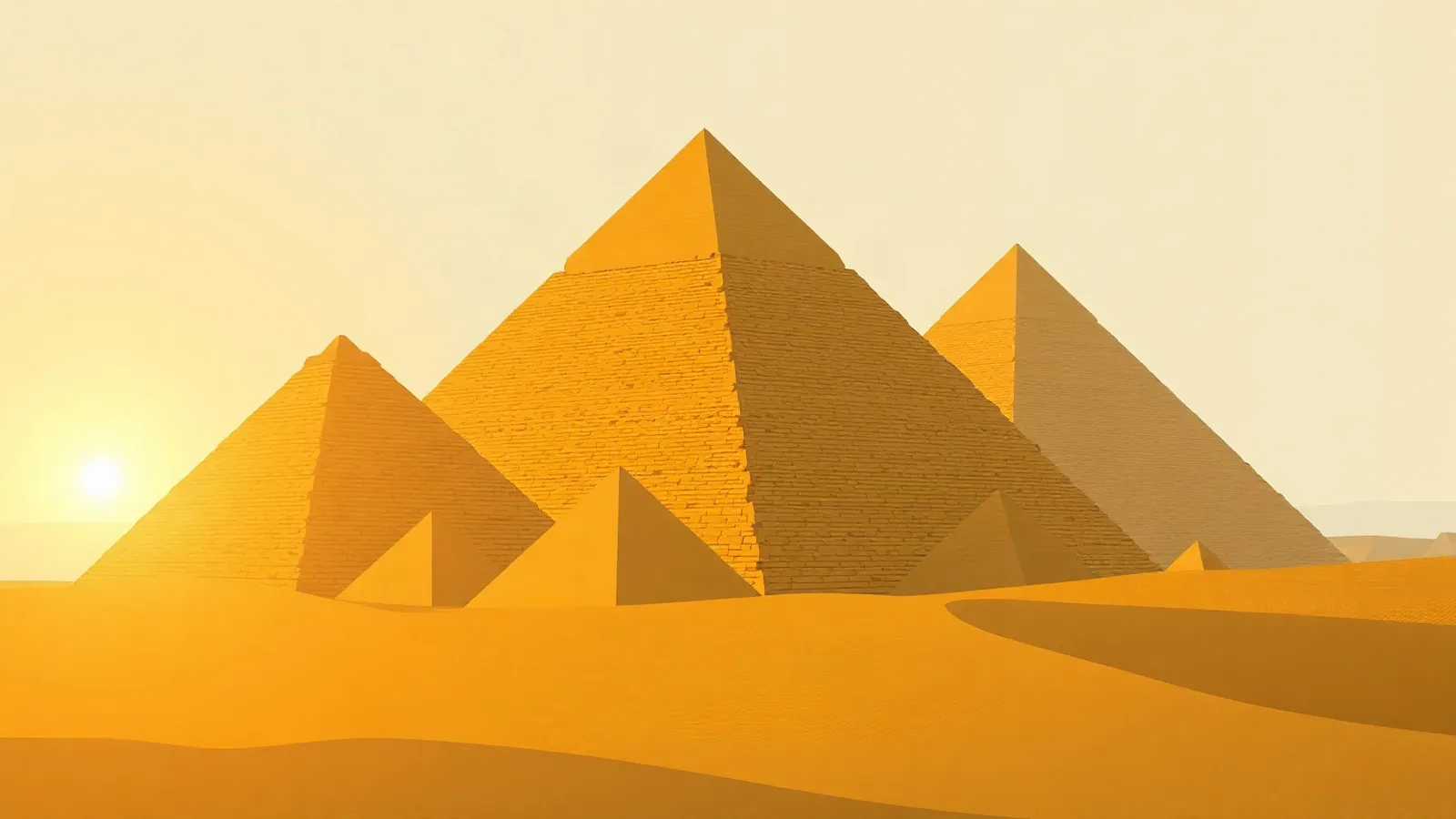 Pyramids of Giza at golden hour with a smartphone in the foreground